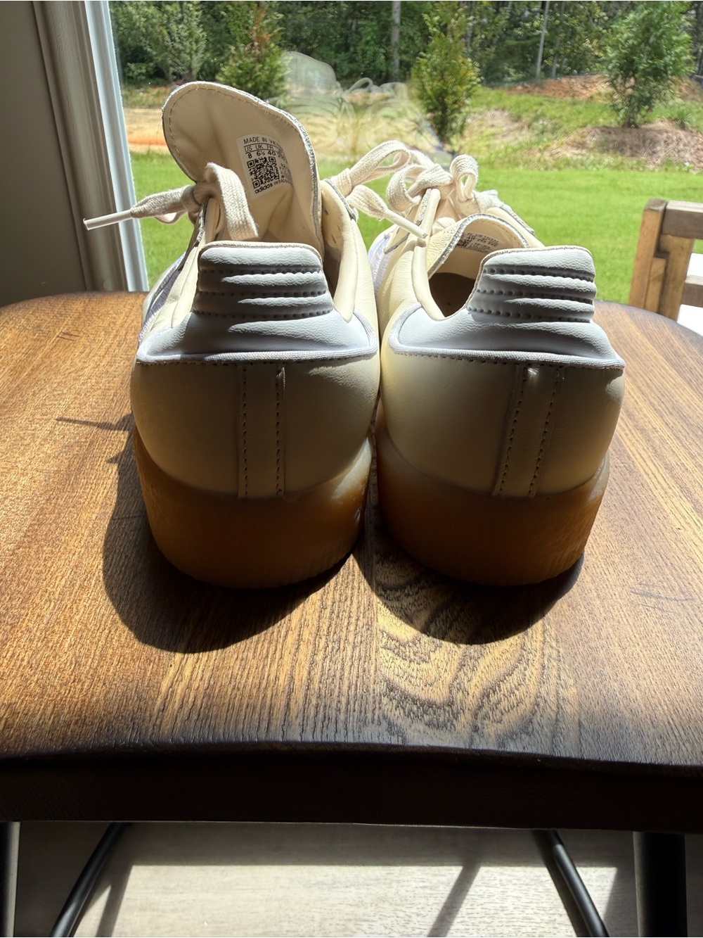 SAMBA Adidas Cream Suede & Leather women Sneakers with Gum Sole - Picture 4 of 4